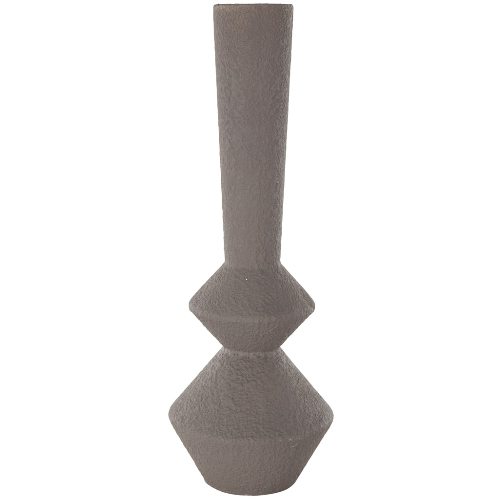 Metal Art Deco Fluted Decorative Vase - Dark Gray - Roche River Decor