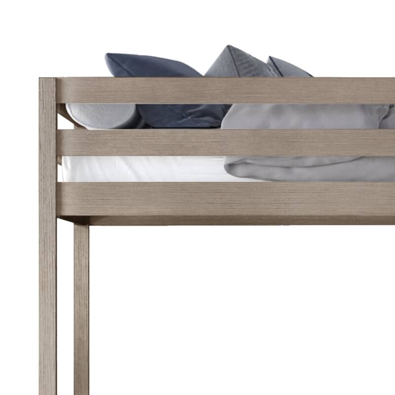CraftPorch Modern Twin Over Twin Size Wooden Bunk Bed