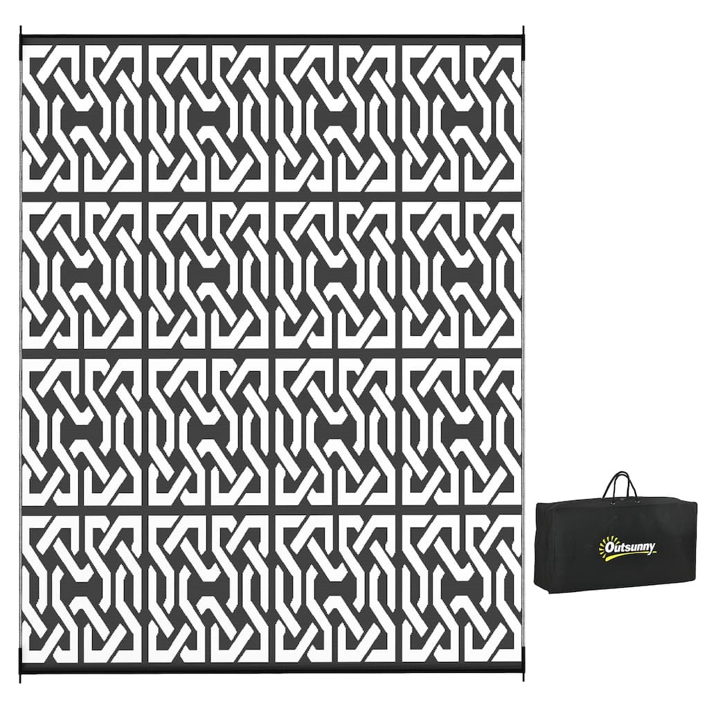 8' x 10' Outdoor Reversible Waterproof Straw Floor Mat with Carry Bag - 8' x 10'