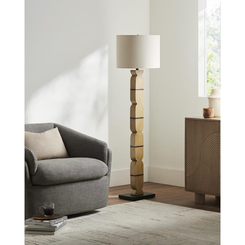 Livabliss Ayapel Traditional Accent Floor Lamp - 61"H x 16"W x 16"D - Brown