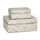 preview thumbnail 32 of 37, Mother of Pearl Handmade Geometric Box with Hinged Lid (Set of 2)