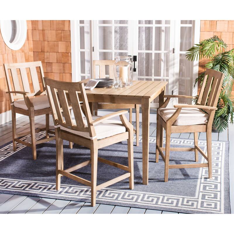 SAFAVIEH Couture Mozelle Patio Bar Table. - 44" x 44" x 38.6" - 44Wx44Dx39H