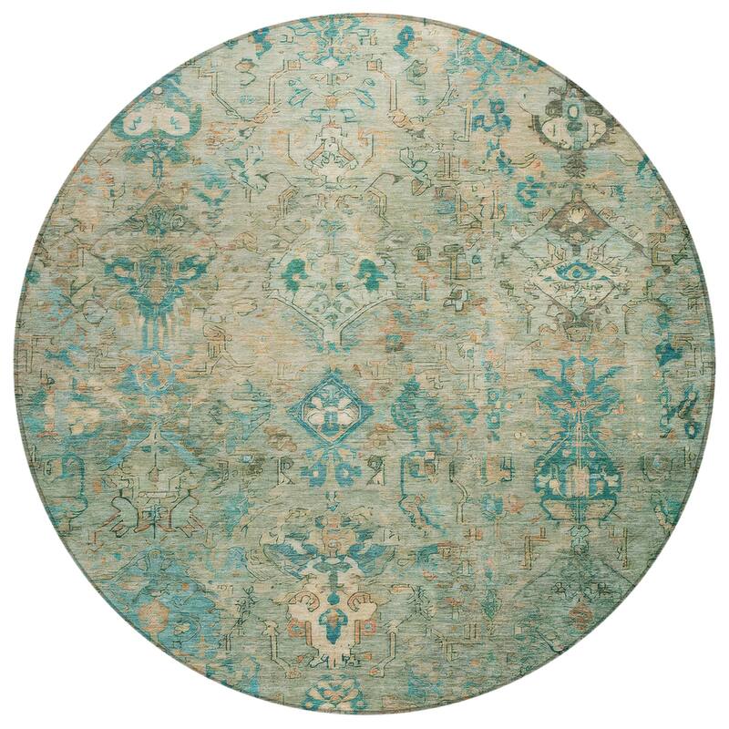 Machine Washable Indoor/ Outdoor Traditional Serenity Chantille Rug