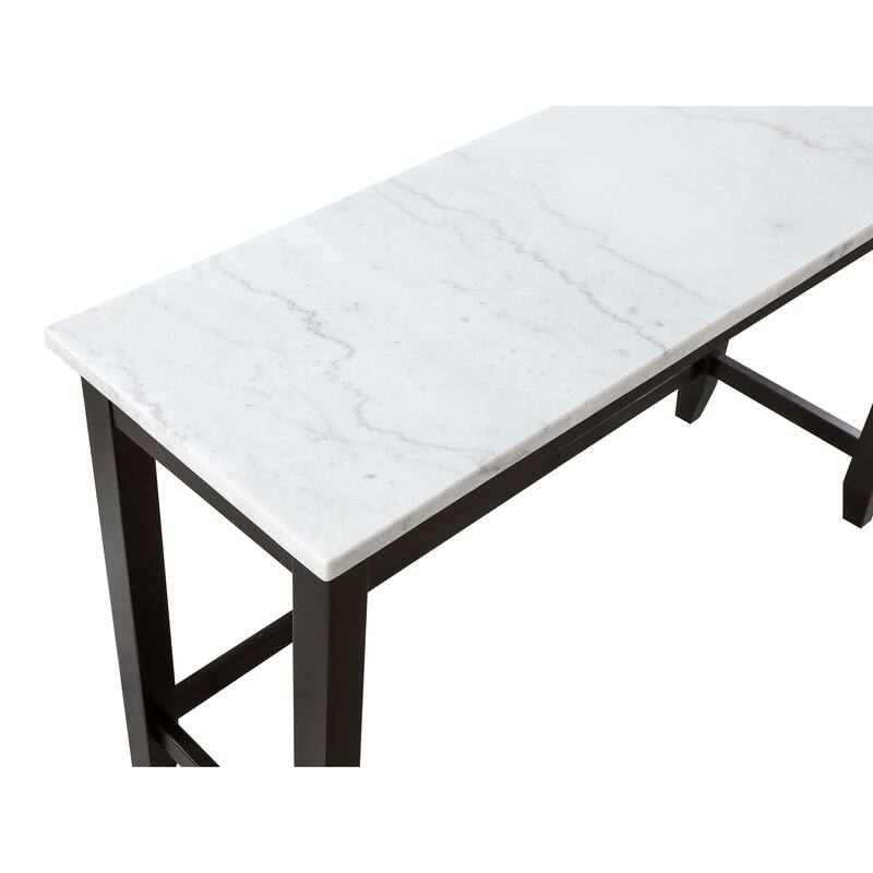Toby 60-inch Marble Counter Dining Table Rustic Espresso