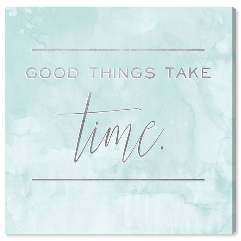 Wynwood Studio Prints Typography and Quotes Good Things Blue and Light Blue Modern & Contemporary Wall Art Canvas Print