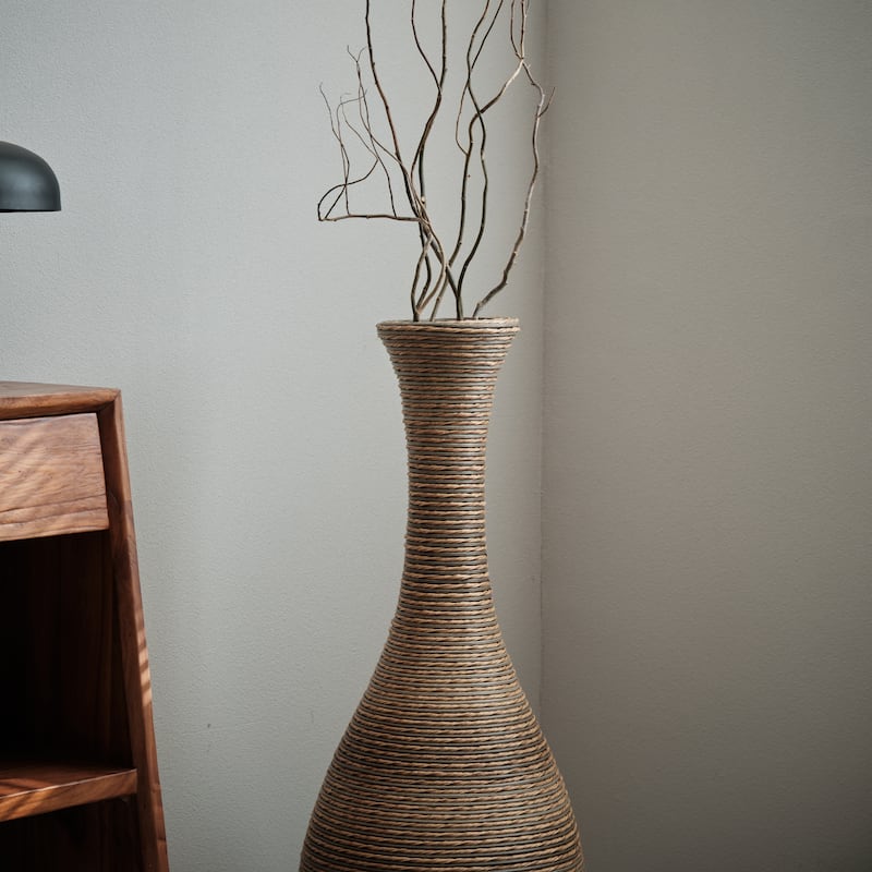 39" Tall Artificial Versatile Home Accent Rattan Floor Vase