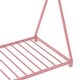 preview thumbnail 9 of 8, Twin Size House Platform Bed with Triangle Structure, Metal Platform Bed Montessori Beds Frame with Metal Slat Support