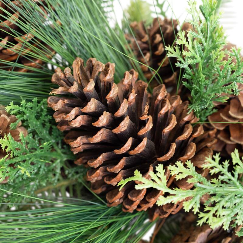 Pinecones and Mixed Foliage Artificial Christmas Wreath - 32" - Unlit
