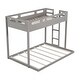 preview thumbnail 5 of 9, Gray Twin over Full Solid Wood Bunk Bed with Ladder