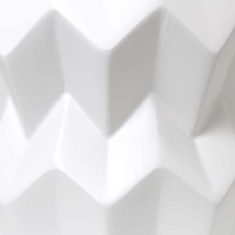 Ceramic Geometric Table Lamp with Fabric Shade for Bedroom - 6 x 6 x 13 in. (L x W x H)