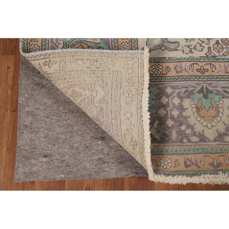 Blue Tabriz Persian Area Rug Hand-Knotted Bedroom Wool Carpet - 6'9"x 9'5"