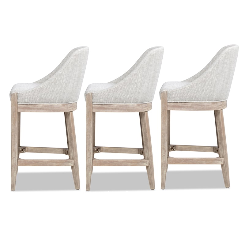 Newport 26.5" Curved Back Upholstered Counter Stool - 20.5"W X 21"D X 37"H