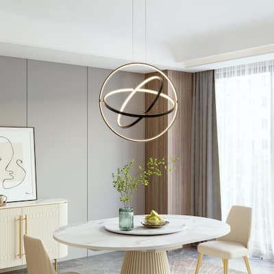 24 Inch Modern LED Globe Orb Chandelier Pendent Light