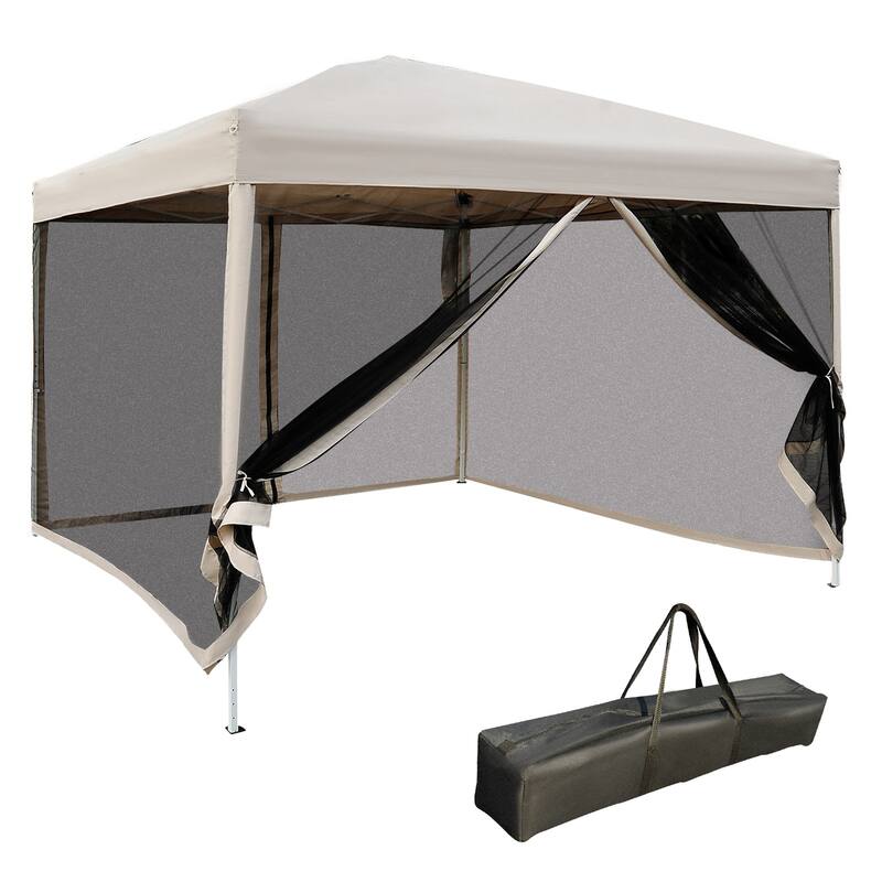 GDFStudio - Portable Outdoor 10'x10' Instant Canopy Tent with Netting