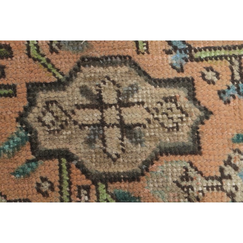 Hand Knotted Oriental 100% Wool Carpet Traditional Medallion Peach Tabriz Area Rug - 9' 2'' X 6' 4''