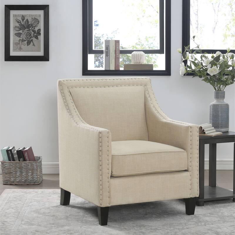 Erica Accent Armchair with Chrome Nailhead Trim