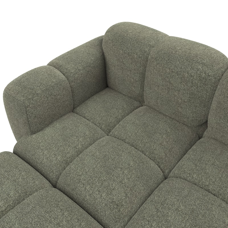 Christopher Knight Home - 3-Seater 90.94" L-Shaped Upholstered Sectional Sofa with Ottoman