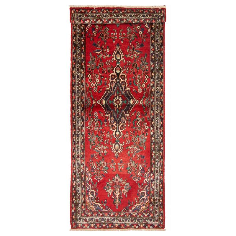 ECARPETGALLERY Hand-knotted Andelz Red Wool Rug - 3'6 x 9'6 - Red - 3'6 x 9'6