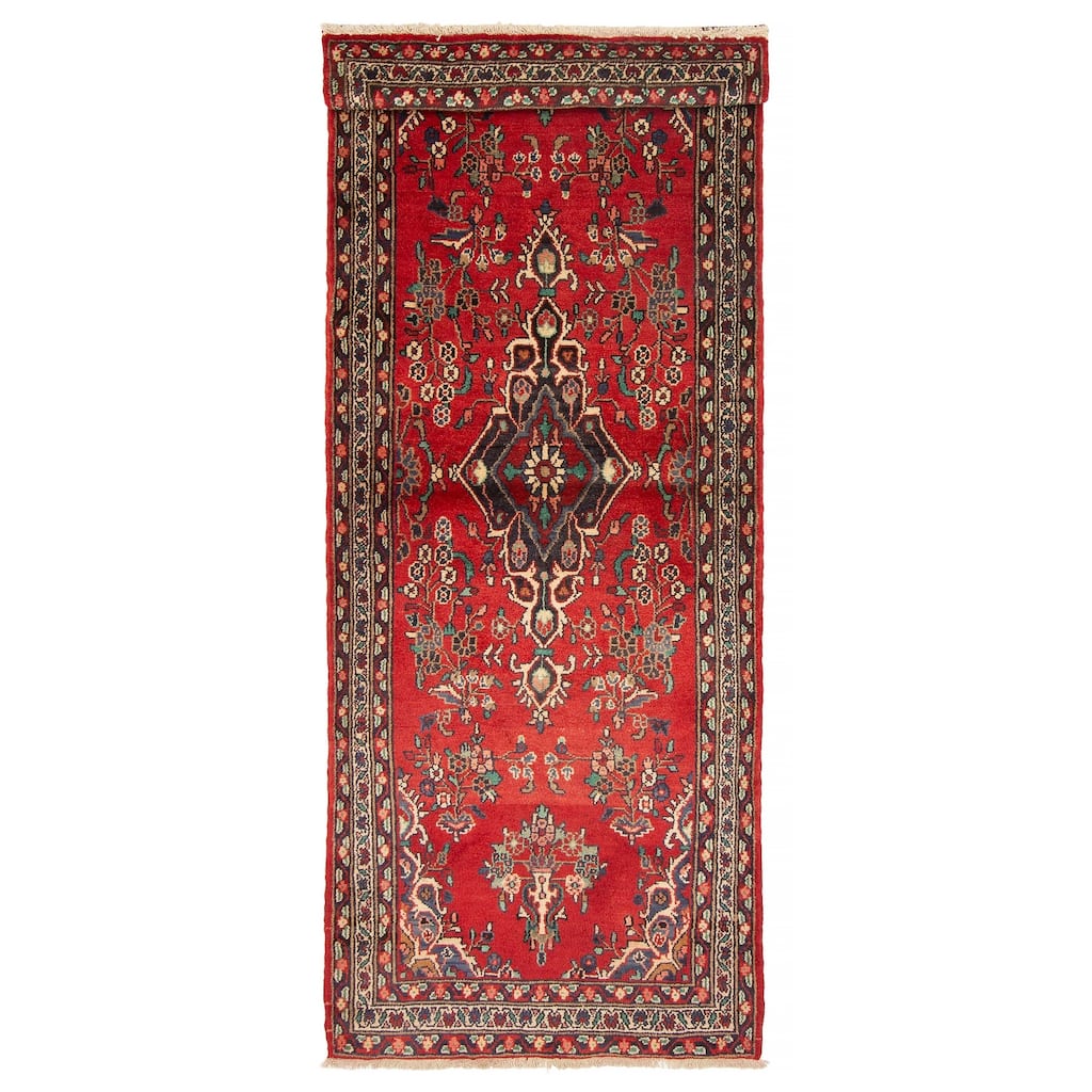 ECARPETGALLERY Hand-knotted Andelz Red Wool Rug - 3'6 x 9'6