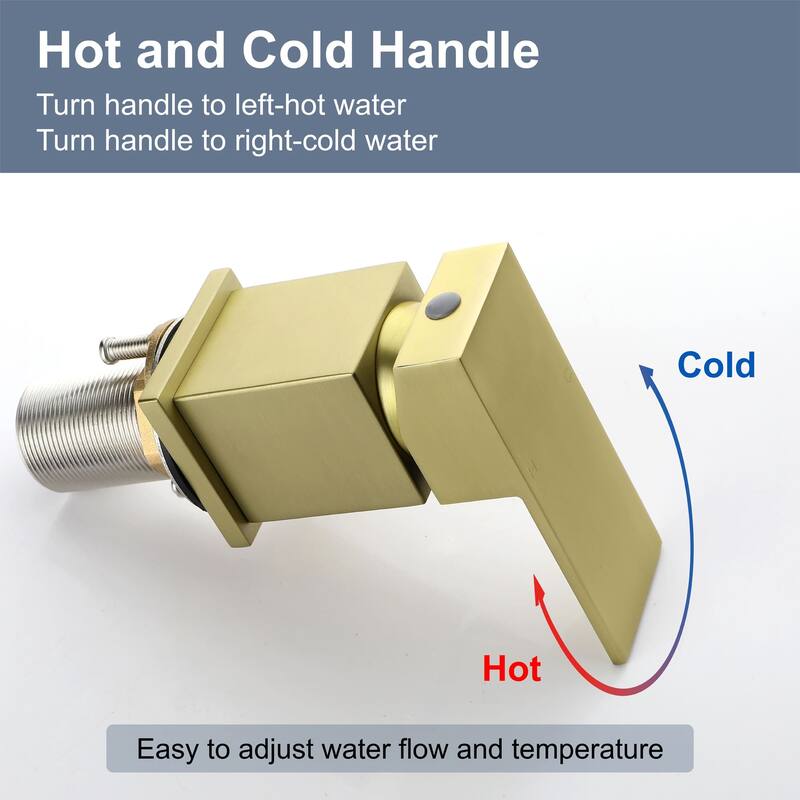 Deck Mounted Four Holes Tub Faucet Waterfall Modern Bath Tub Faucet with Handheld Shower Tub Fillers with Pressure Balance Valve