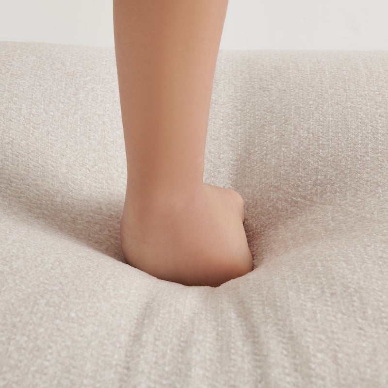 122" Luxury Velvet 4-Seater Sofa with Pure Sponge Cushions, Detachable Ottoman and 3 Throw Pillows for Living Room