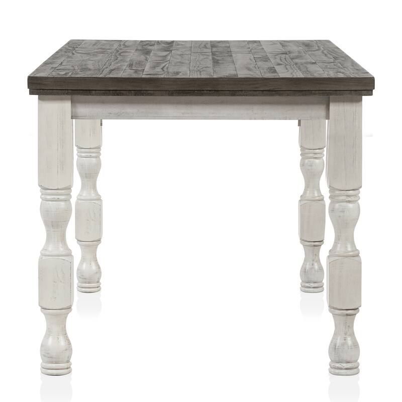 Furniture of America Ionessa Rustic Antique White 79-inch Counter Height Table