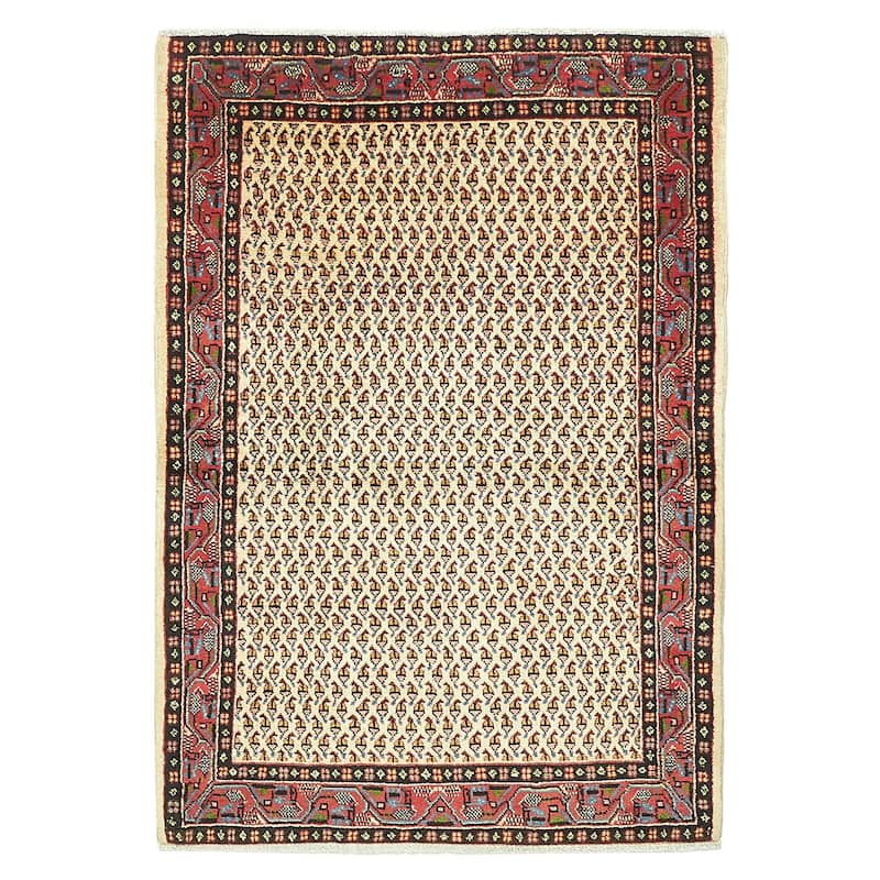 ECARPETGALLERY Hand-knotted Andelz Cream Wool Rug - 3'5 x 4'11