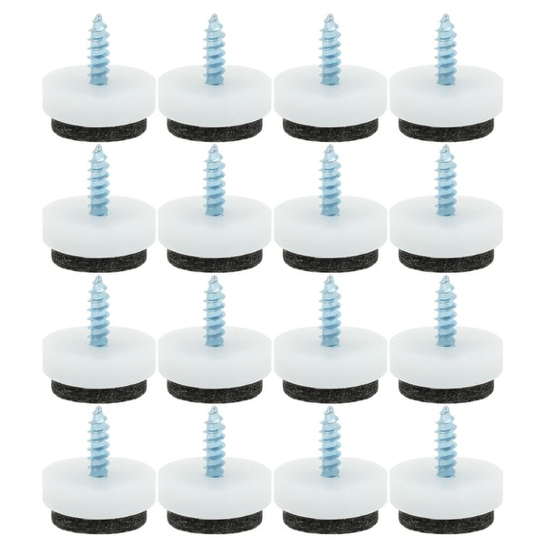 16pcs Felt Pad Nails Nail-on Glide Slider 16mm 0.63" Dia for Wooden Furniture Chair Sofa Desk Stool Leg Feet White