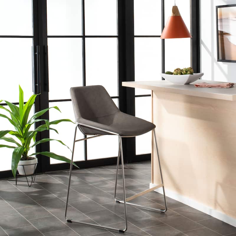 SAFAVIEH Essyllt Mid-Century Modern Counter Stool - 25" W x 22" D x 39" H - 25Wx22Dx39H