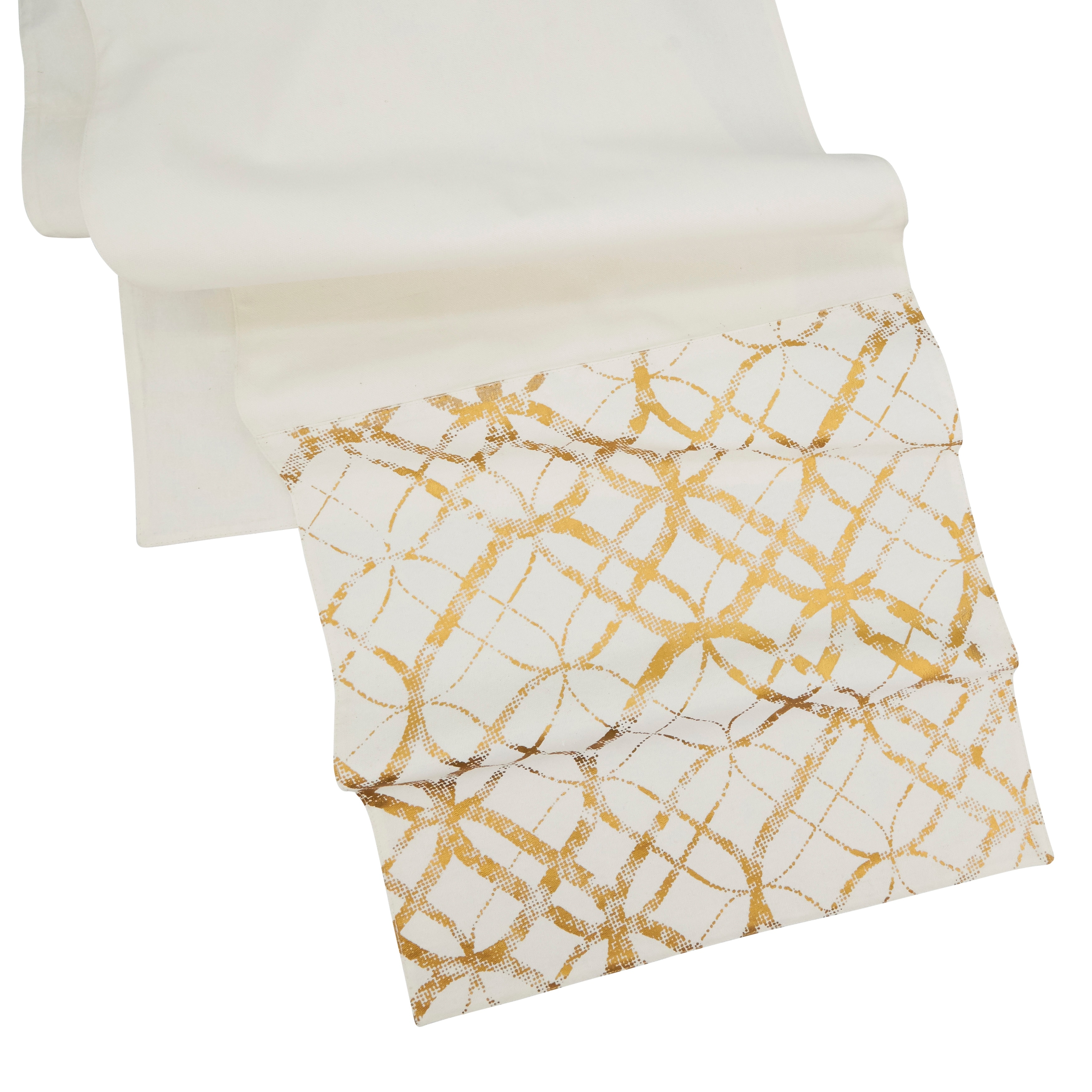 Elegant Metallic Foil Print Table Runner - 16"x72"
