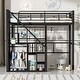 preview thumbnail 2 of 10, Black Twin Metal Loft Bed with Built-In Storage Stairs, Hanging Wardrobe Space, and Guardrails - No Box Spring Required