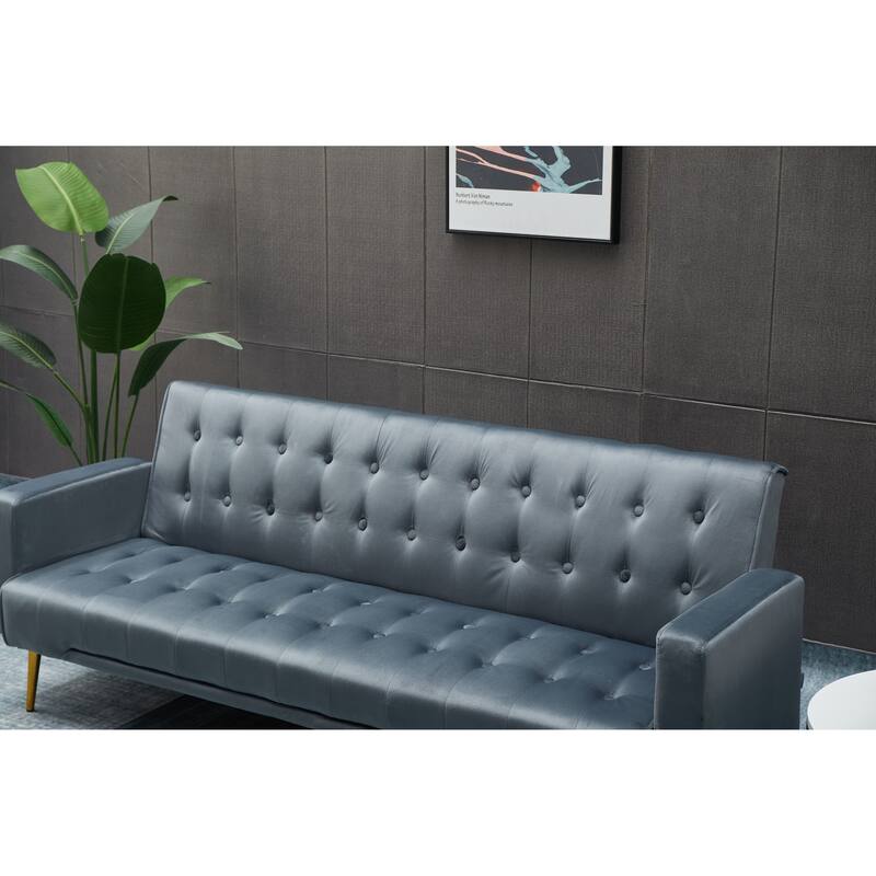 Dark Gray Solid Wood+MDF Sofa Bed for Small Spaces