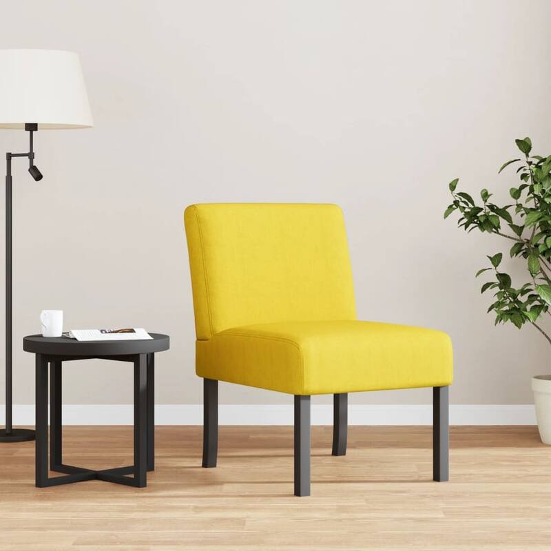 vidaXL Slipper Chair different color Fabric - 18.9" x 25.2" x 28.3" - Light yellow