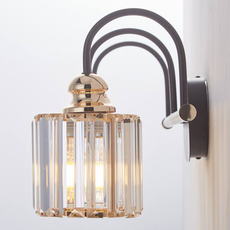 ExBrite Modern Rose Gold Dimmable Bathroom Crystal Vanity Lights