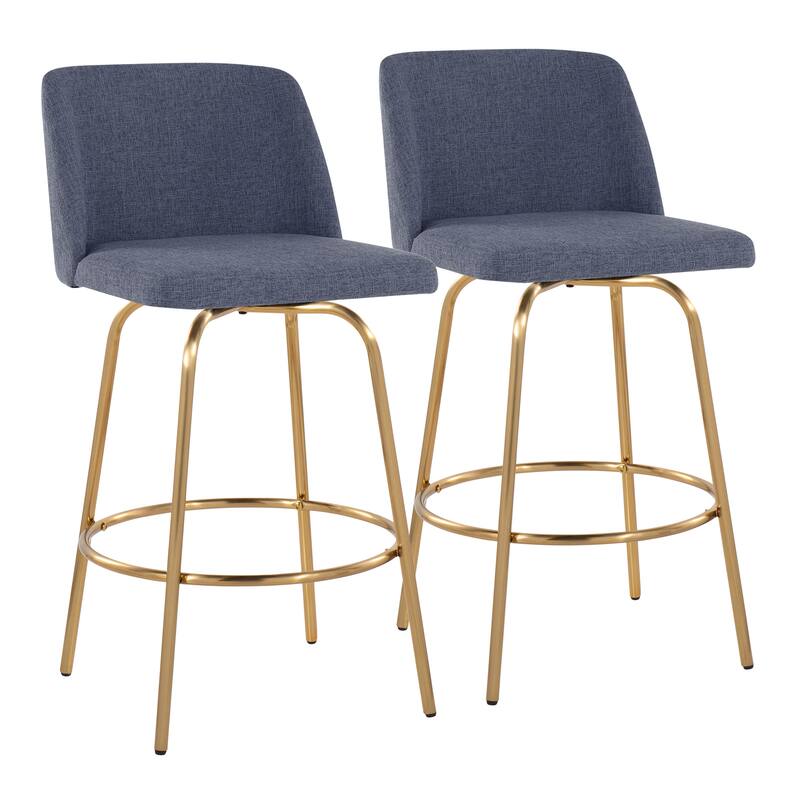 Silver Orchid Vallberga 26" Counter Stool with Gold Metal Base (Set of 2)