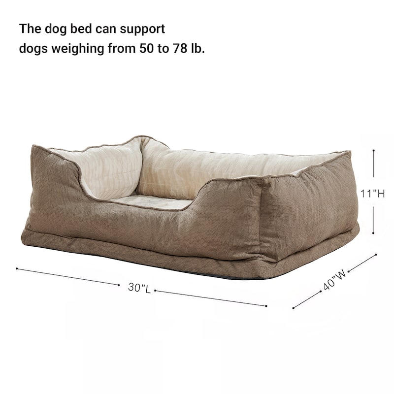 Soft Plush Bolstered Rectangle Dog Bed