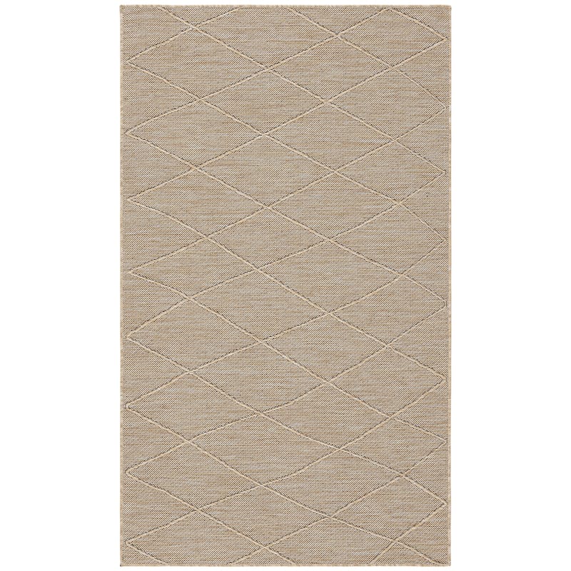 Nourison Practical Solutions Indoor/Outdoor Geometric Area Rug - Mocha/Natural - 3'x5'
