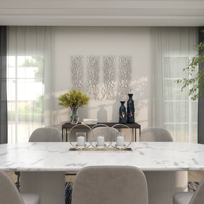 Silver Aluminum Metal Inspired Coral Wall Decor (Set of 2) - Silver or Gold