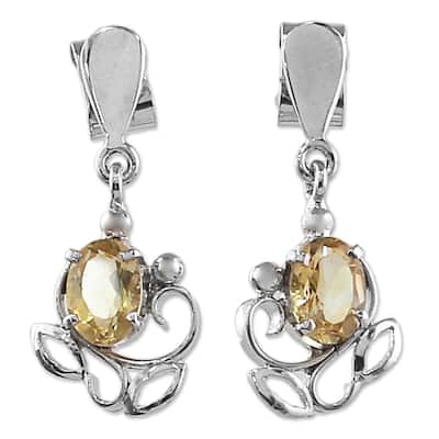 Novica Handmade Reverie Citrine Dangle Earrings