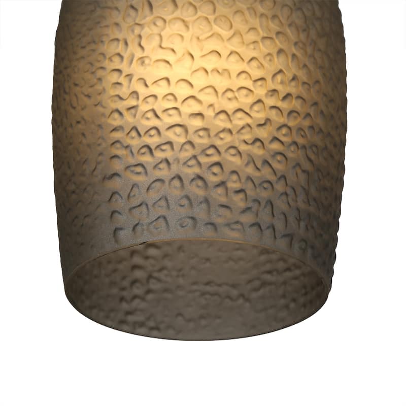 Modern Farmhouse 1-Light Textured Gray Glass Pendant Light for Kitchen Island - D6" x H70.3" Max