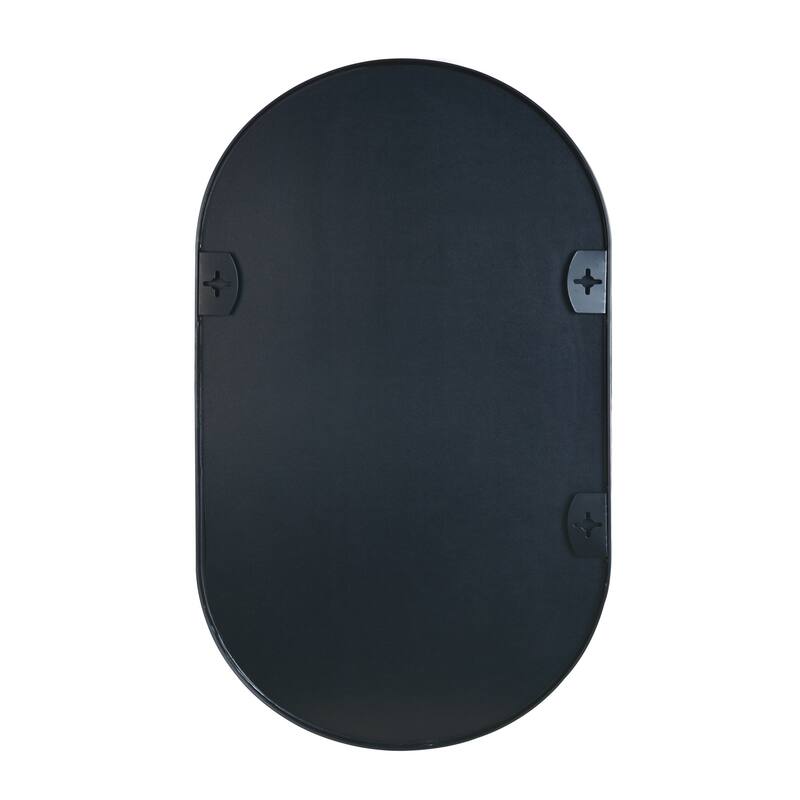 20"x 33" Metal Oval Mirror with Reinforced Hooks and Screws