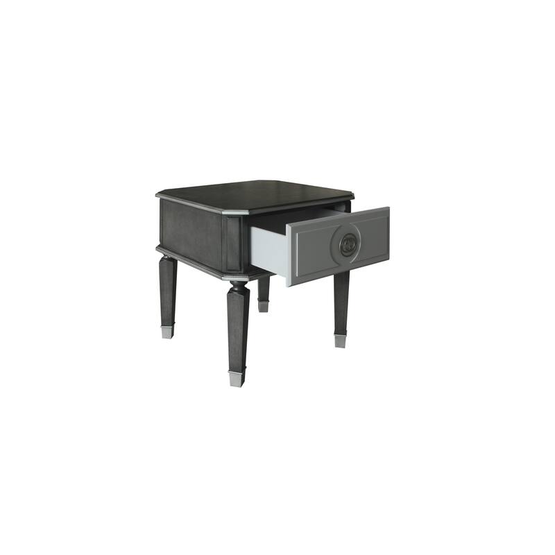 House Beatrice Charcoal & Light Finish End Table