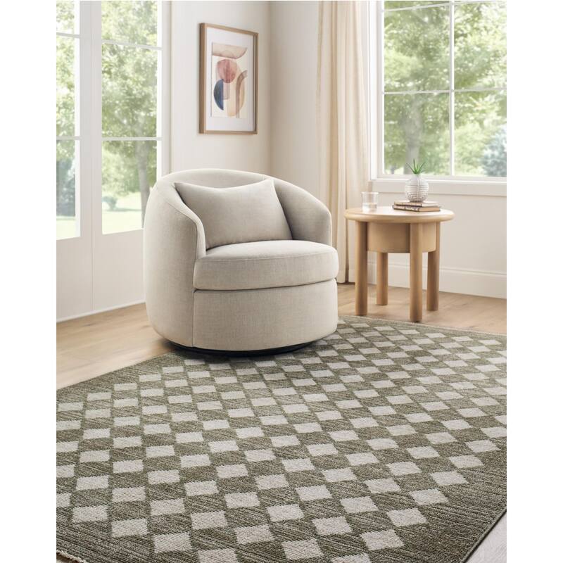 Galey Alix x Livabliss Myrtle Avenue V Vintage Checkerboard Area Rug