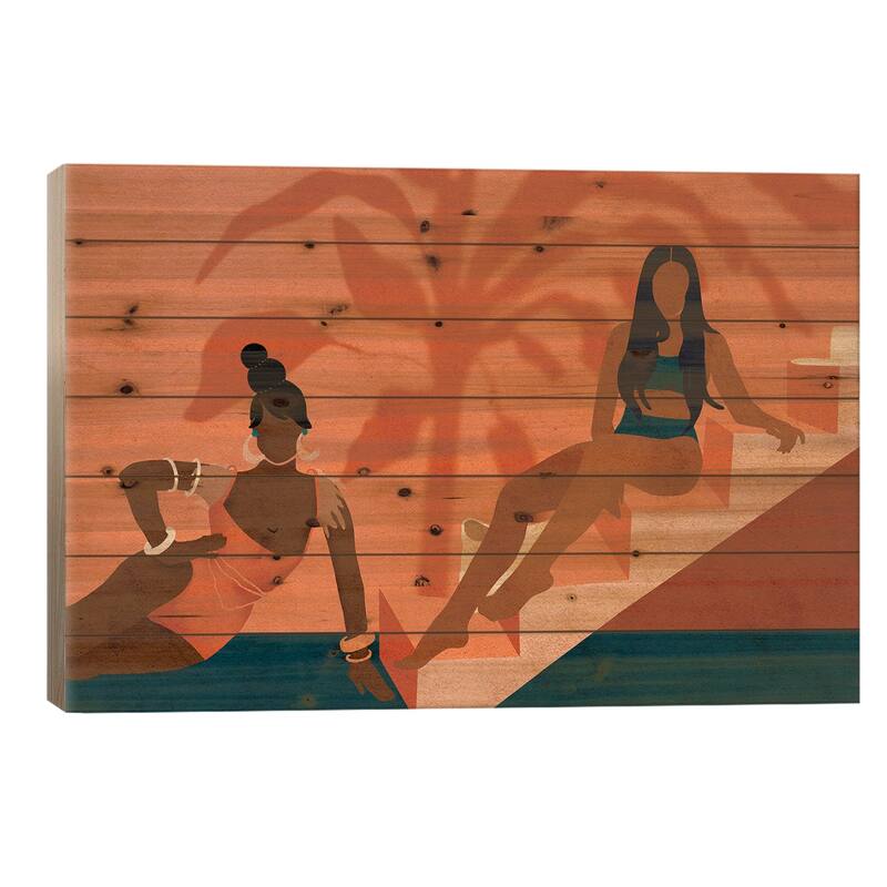 When In Ibiza Print On Wood by Reyna Noriega - Multi-Color - 18x26x1.5