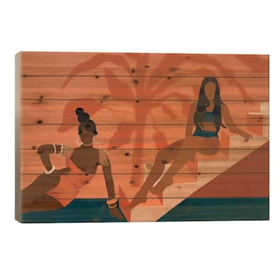 When In Ibiza Print On Wood by Reyna Noriega - Multi-Color
