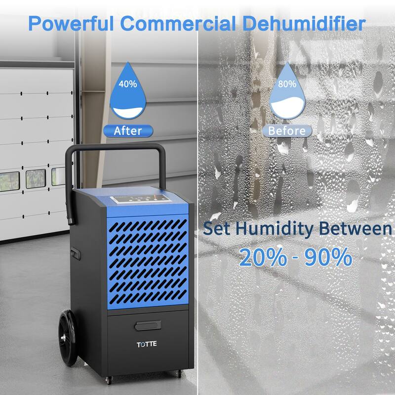 Efficient Industrial Dehumidifier Home Dehumidifier: DOE - Certified with Powerful Moisture Removal Capacity