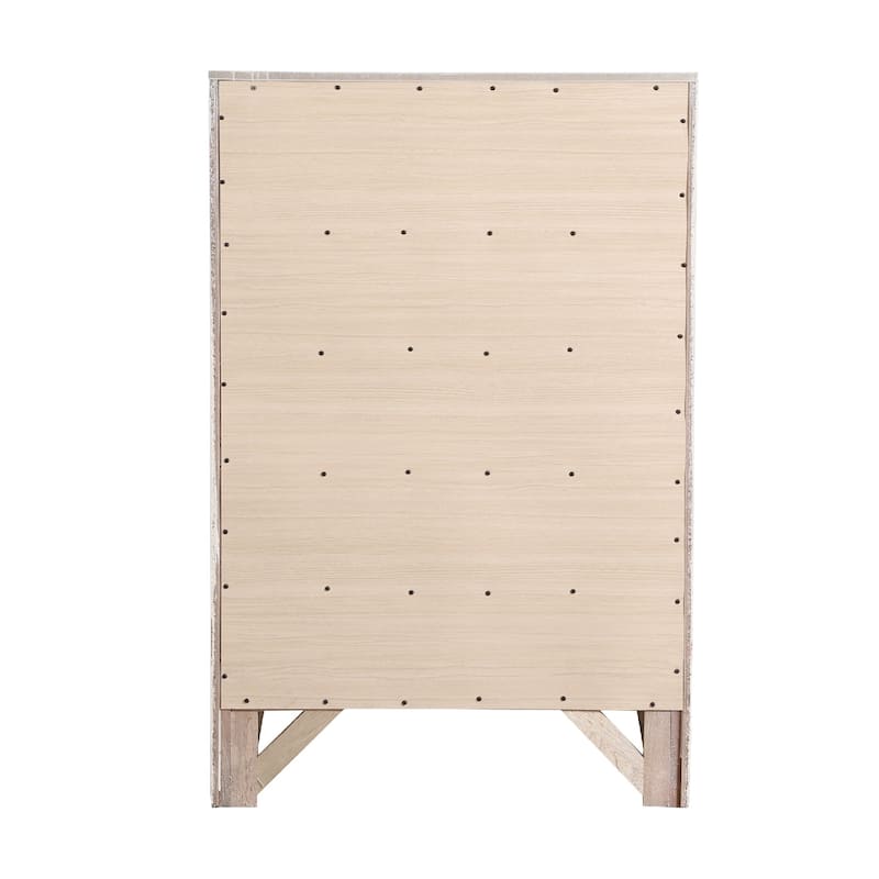 Wooden 5-Drawer Bedroom Chest - 48" - Silver Champagne