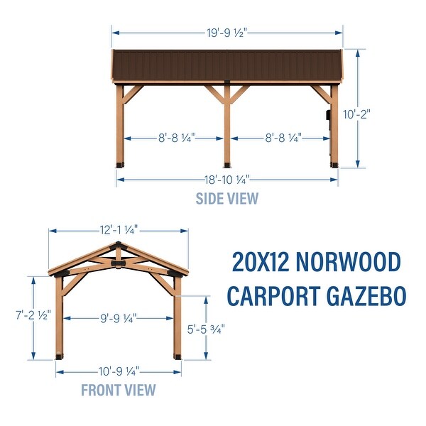 Backyard Discovery Norwood 20x12' Cedar Wood Gazebo with Steel
