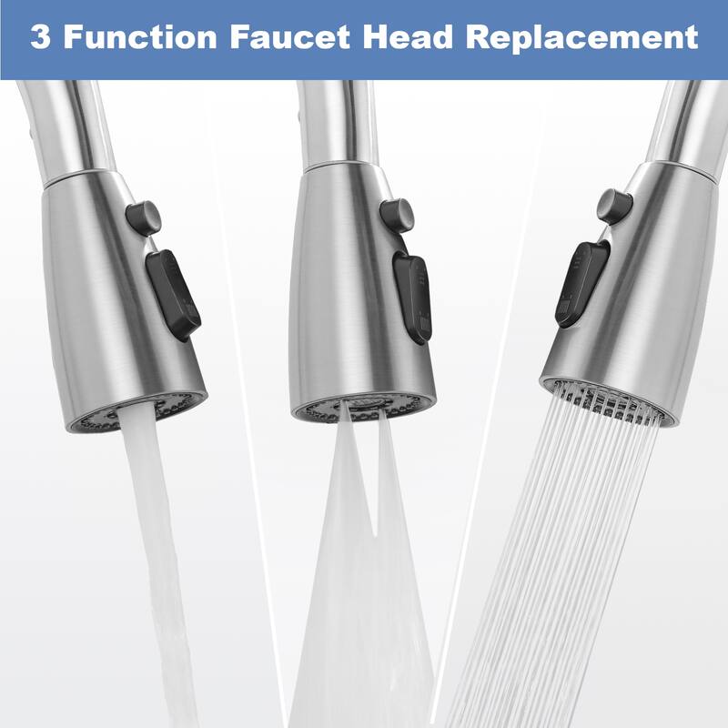 WOWOW 3 Function Kitchen Faucets Head Replacement with 9-Adapters