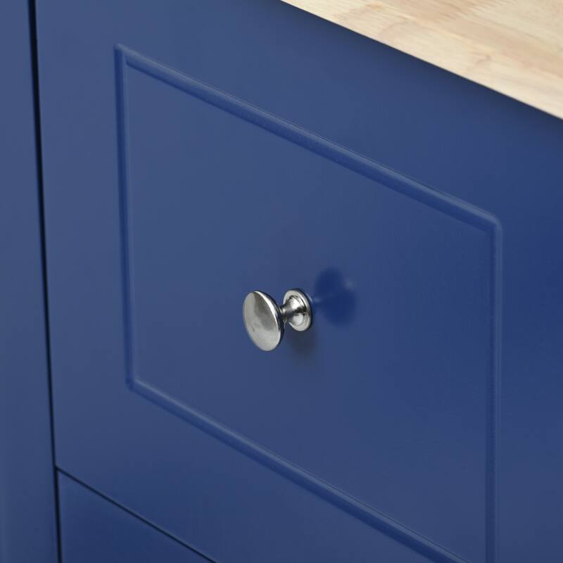 52.76'' Solid wood Kitchen Island with Locking Wheels, Drop Leaf, Adjustable Shelf and 3 Drawers - 52.76'' x 29.5'' x 36.81''